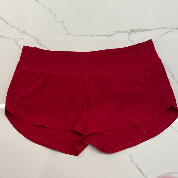 lululemon Athletic Speed Up Vibrant Red Athletic Shorts, 2.5” - Picture 1 of 8